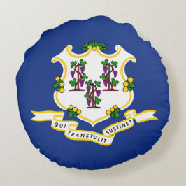Staatsflagge von Connecticut Rundes Kissen