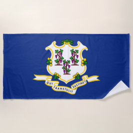 Staatsflagge von Connecticut Strandtuch