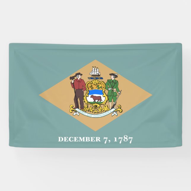 Staatsflagge von Delaware (DE, USA) Banner (Horizontal)