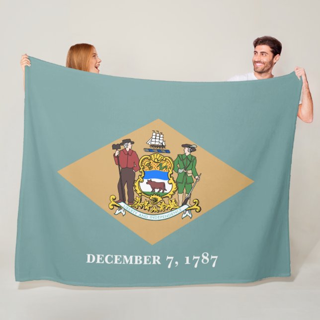 Staatsflagge von Delaware (DE, USA) Fleecedecke (Beispiel)