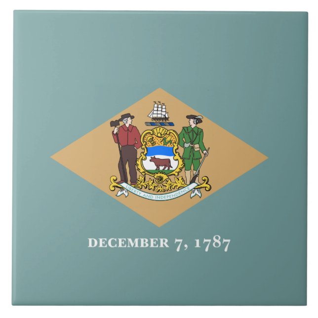 Staatsflagge von Delaware (DE, USA) Fliese (Vorderseite)