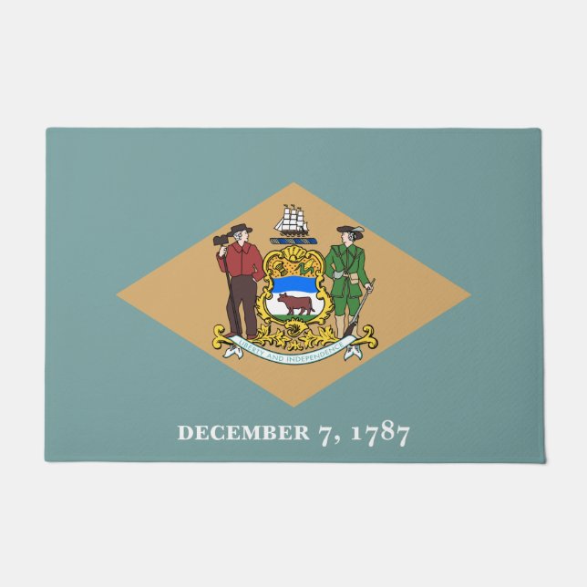 Staatsflagge von Delaware (DE, USA) Fußmatte (Vorderseite)