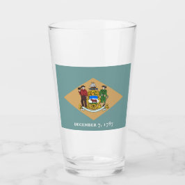 Staatsflagge von Delaware (DE, USA) Glas