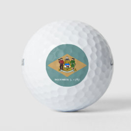 Staatsflagge von Delaware (DE, USA) Golfball