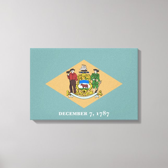 Staatsflagge von Delaware (DE, USA) Leinwanddruck (Vorderseite)