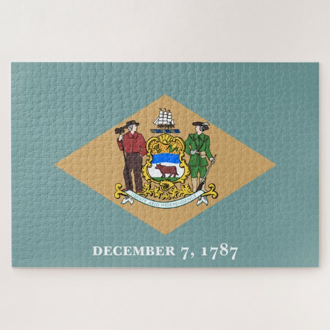Staatsflagge von Delaware (DE, USA) Puzzle (Horizontal)