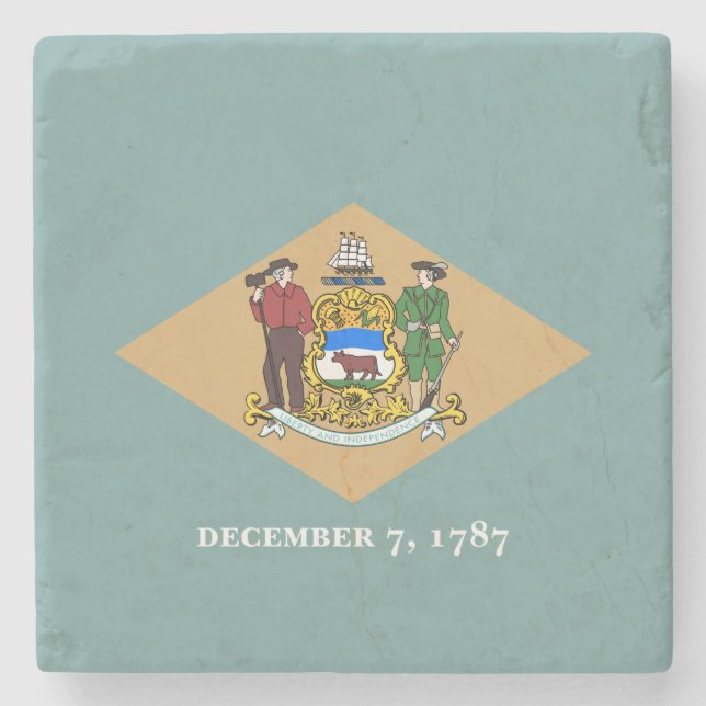 Staatsflagge von Delaware (DE, USA) Steinuntersetzer (Vorderseite)