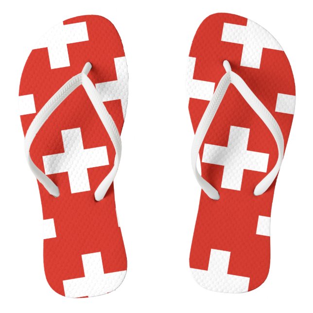 Staatsflagge von der Schweiz Flip Flops (Fußbett)