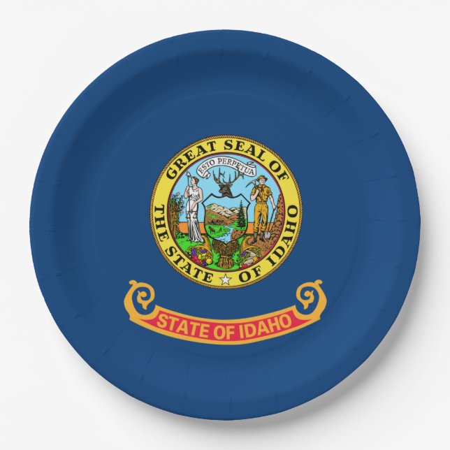 Staatsflagge von Idaho Pappteller (Vorderseite)