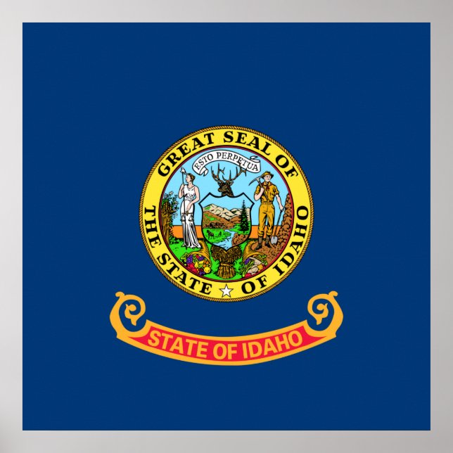 Staatsflagge von Idaho Poster (Vorne)