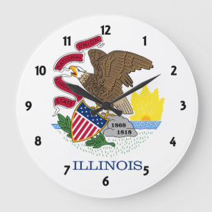 Staatsflagge von Illinois Große Wanduhr