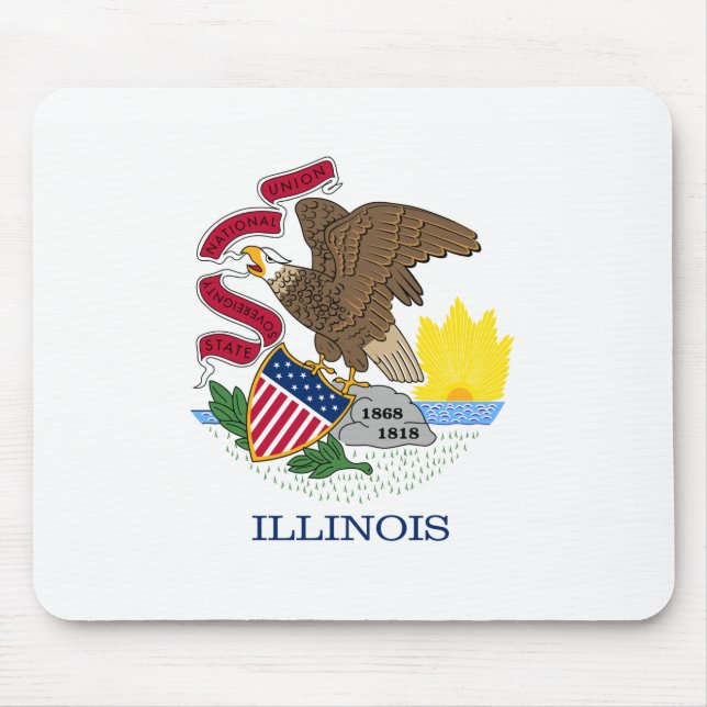 Staatsflagge von Illinois Mousepad (Vorne)