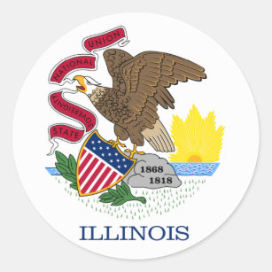 Staatsflagge von Illinois Runder Aufkleber