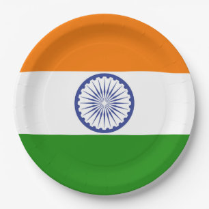 Staatsflagge von Indien Ashoka Chakra Pappteller