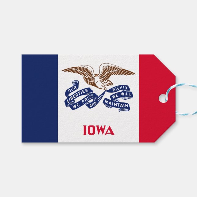 Staatsflagge von Iowa Geschenkanhänger (Vorderseite (Horizontal))