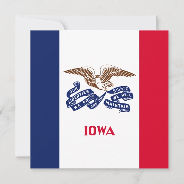 Staatsflagge von Iowa Karte (Vorderseite)