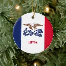 Staatsflagge von Iowa Keramik Ornament