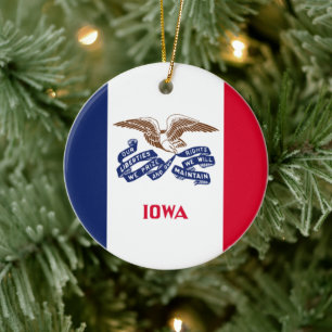 Staatsflagge von Iowa Keramik Ornament