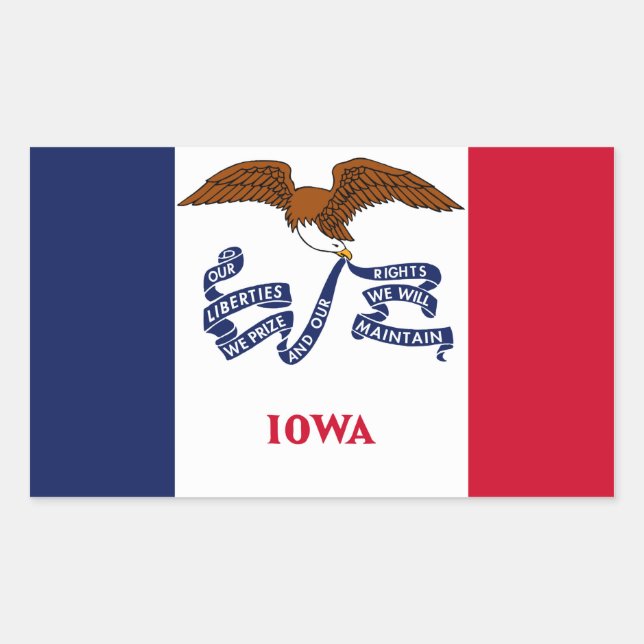 Staatsflagge von Iowa Rechteckiger Aufkleber (Vorderseite)