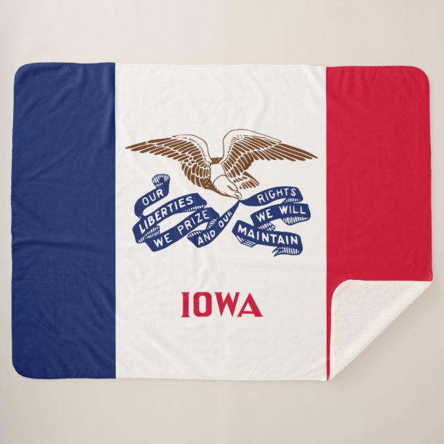 Staatsflagge von Iowa Sherpadecke (Vorderseite (Horizontal))