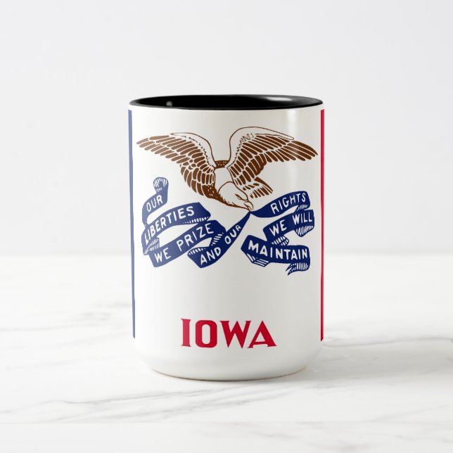 Staatsflagge von Iowa Zweifarbige Tasse (Mittel)