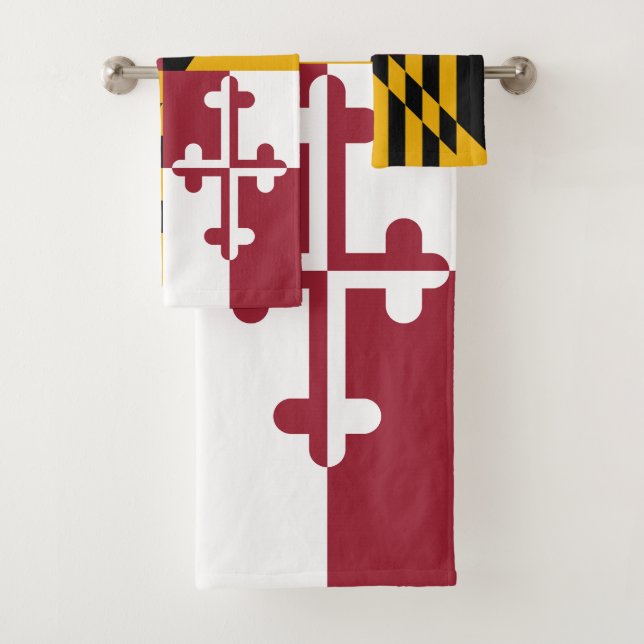 Staatsflagge von Maryland Badhandtuch Set (Insitu)