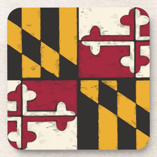 Staatsflagge von Maryland Getränkeuntersetzer (Vorderseite)