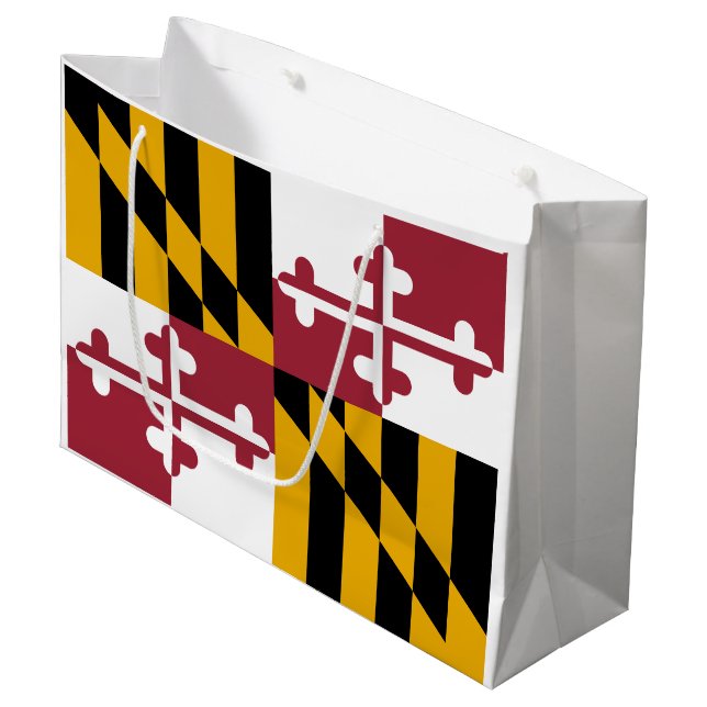 Staatsflagge von Maryland Große Geschenktüte (Vorderseite Schrägansicht)
