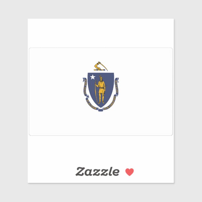 Staatsflagge von Massachusetts Aufkleber (Blatt)