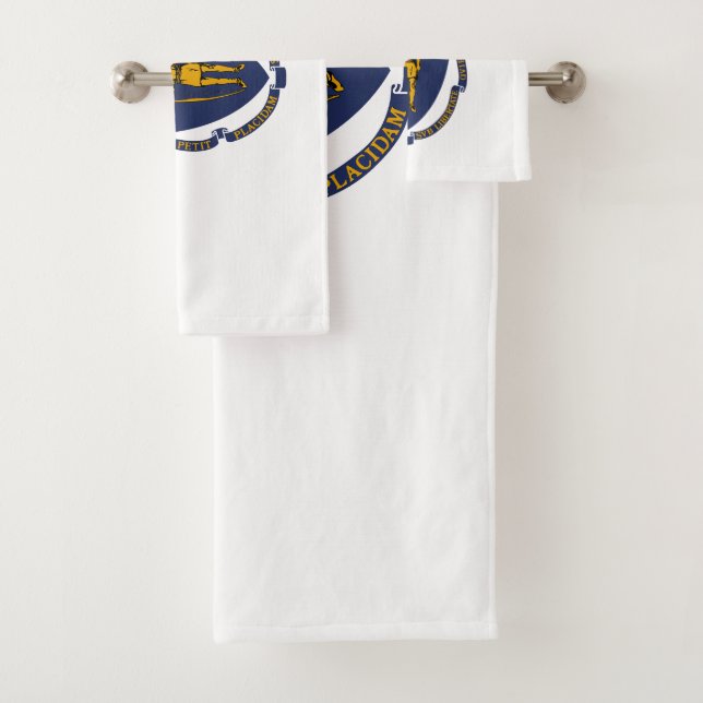Staatsflagge von Massachusetts Badhandtuch Set (Insitu)