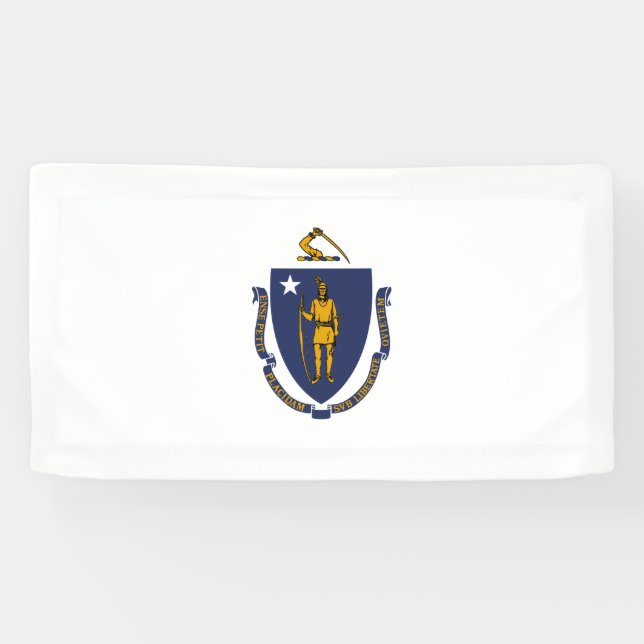 Staatsflagge von Massachusetts Banner (Horizontal)