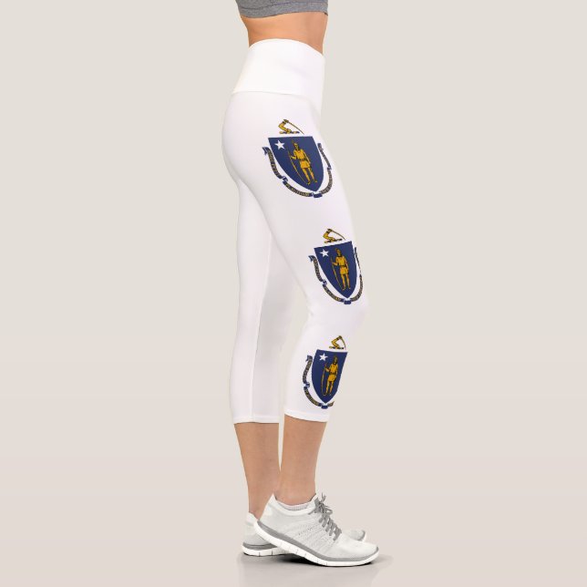 Staatsflagge von Massachusetts Capri Leggings (Rechts)