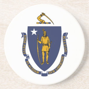 Staatsflagge von Massachusetts Getränkeuntersetzer