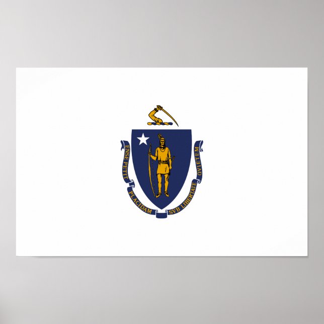 Staatsflagge von Massachusetts Poster (Vorne)