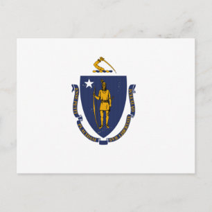 Staatsflagge von Massachusetts Postkarte