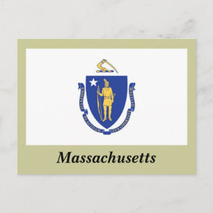 Staatsflagge von Massachusetts Postkarte