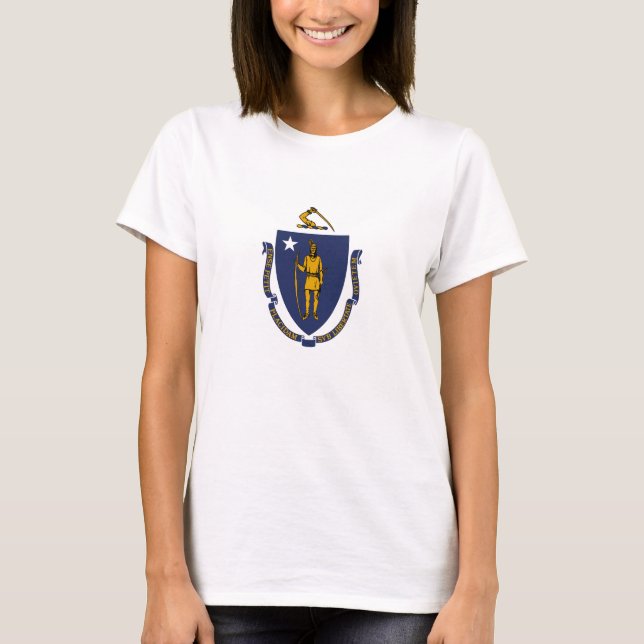 Staatsflagge von Massachusetts T-Shirt (Vorderseite)