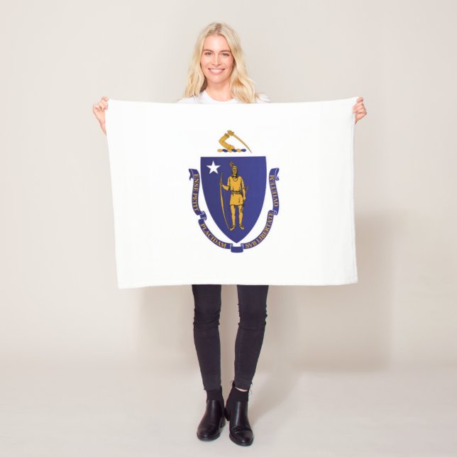 Staatsflagge von Massachusetts, USA Fleecedecke (Beispiel)
