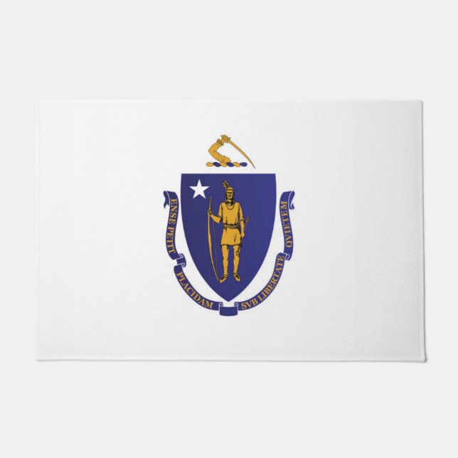 Staatsflagge von Massachusetts, USA Fußmatte (Vorderseite)