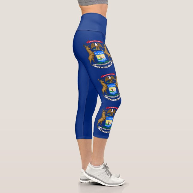 Staatsflagge von Michigan Capri Leggings (Rechts)