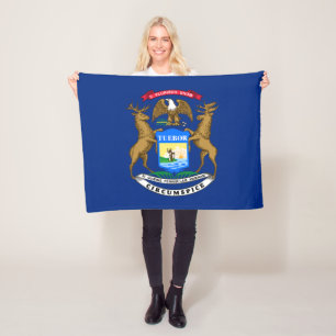 Staatsflagge von Michigan Fleecedecke
