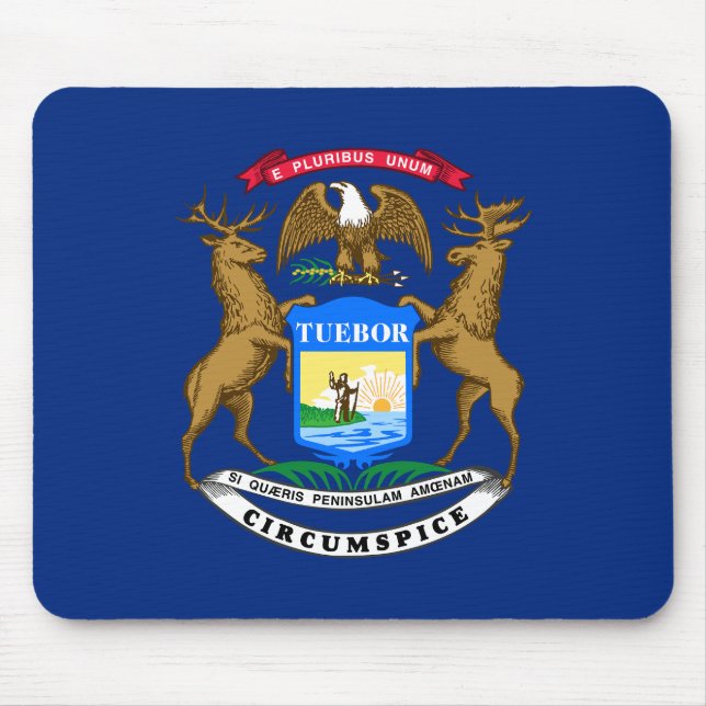 Staatsflagge von Michigan Mousepad (Vorne)