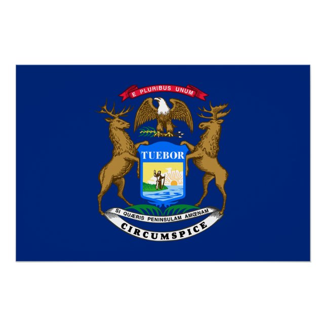 Staatsflagge von Michigan Poster (Vorderseite)