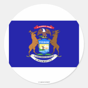 Staatsflagge von Michigan Runder Aufkleber