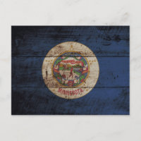 Staatsflagge von Minnesota auf Altholzkörnern