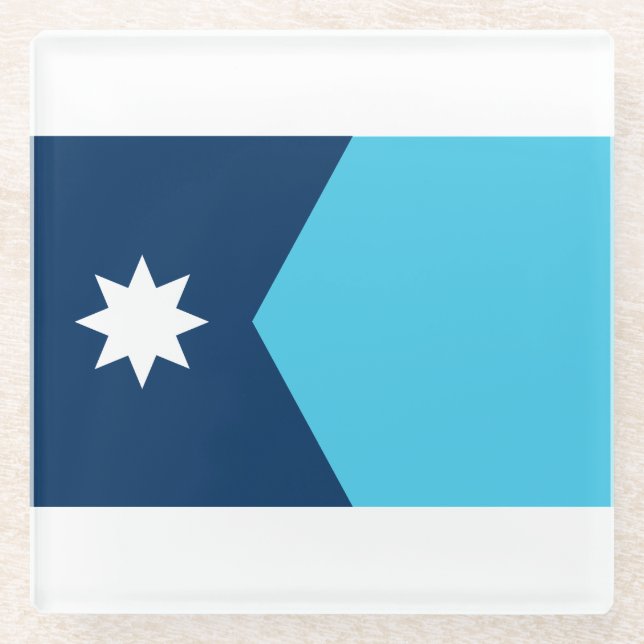 Staatsflagge von Minnesota Glasuntersetzer (Vorderseite)