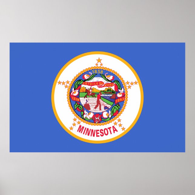 Staatsflagge von Minnesota Poster (Vorne)