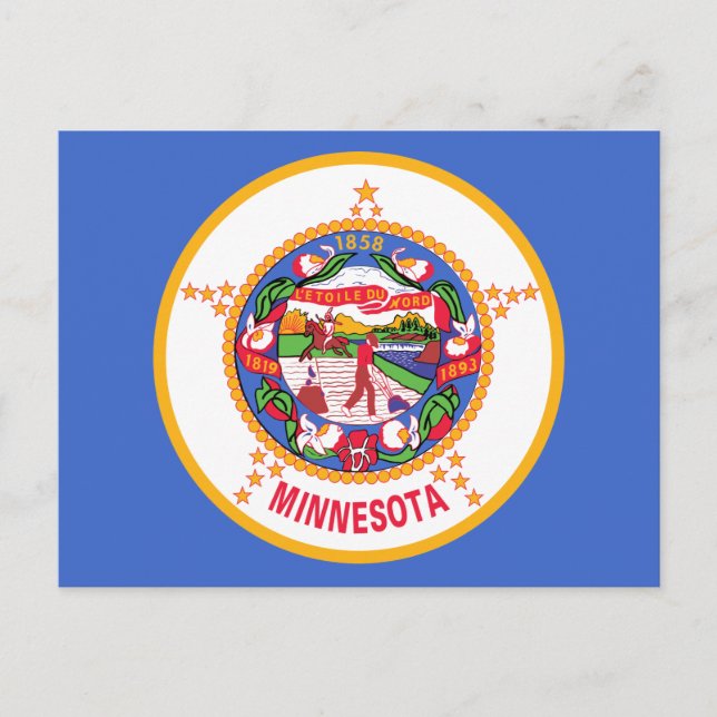 Staatsflagge von Minnesota Postkarte (Vorderseite)