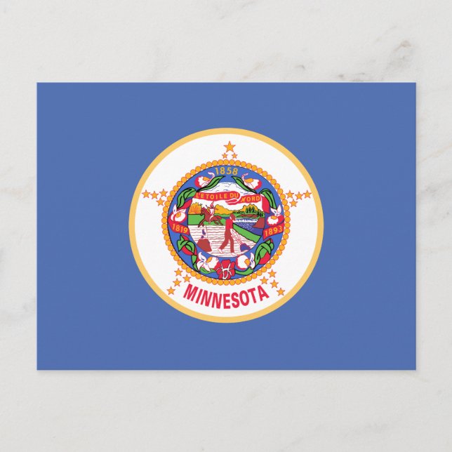 Staatsflagge von Minnesota Postkarte (Vorderseite)