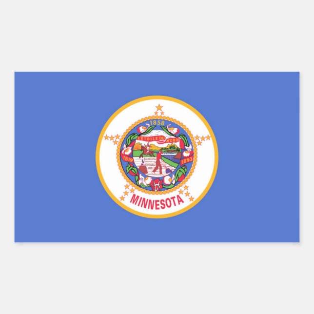 Staatsflagge von Minnesota Rechteckiger Aufkleber (Vorderseite)